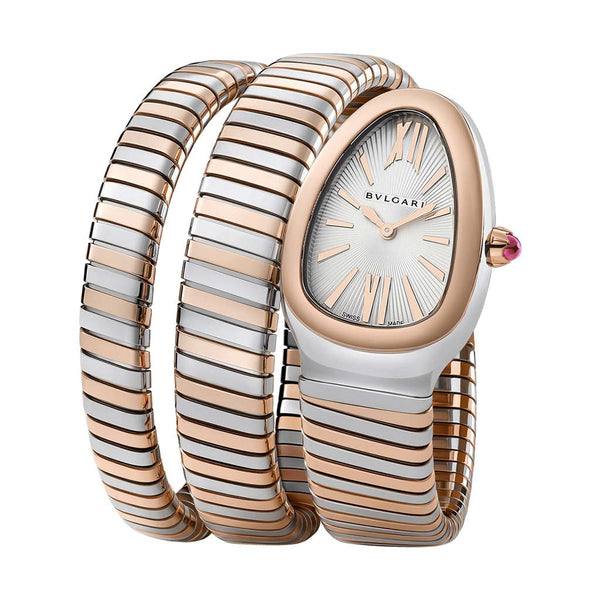 Rose Gold And Steel Serpenti Tubogas Watch - 1